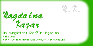 magdolna kazar business card